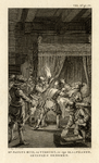 32328 Afbeelding van de raadpensionaris Paulus Buys die door soldaten van zijn bed wordt gelicht terwijl anderen ...
